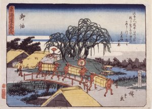 Station 36, Goyu; Kyoka Tokaido Serie door Ando or Utagawa Hiroshige
