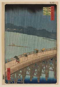Plotselinge regenbui over Shin Ohashi brug en Atake door Ando or Utagawa Hiroshige