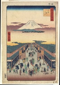 Suruga-chō door Ando or Utagawa Hiroshige