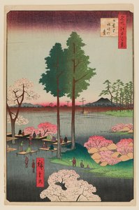 Suwa Bluff, Nippori door Ando or Utagawa Hiroshige