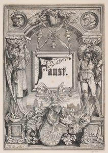 Titelblad en vignet voor een uitgave van "Faust", München 1884 door André Bork