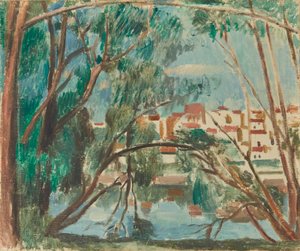 De oevers van de Seine bij Carrières-sur-Seine door Andre Derain