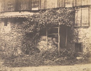 [Rustiek Gebouw met Man onder Pergola] door André Giroux