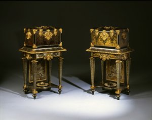 Paar Louis XIV toiletkoffers door Andre Charles Boulle