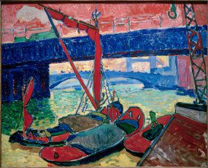 Boten op de Theems (Southwark Bridge) door Andre Derain
