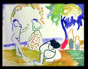 Badgasten, c.1905 (aquarel op papier)