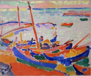 Vissersboten in Collioure (Oriëntaalse Pyreneeën, Frankrijk) (Vissersboot, Collioure)