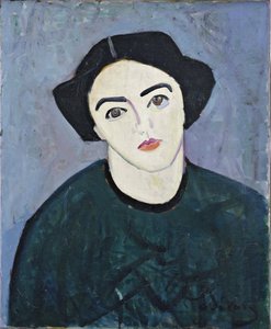 Madame Derain in het groen door Andre Derain