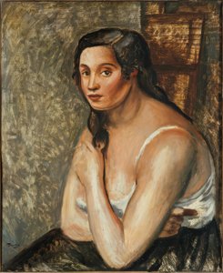 Zittende vrouw in overhemd. door Andre Derain