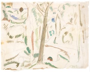 Zonder titel (studie voor The Turning Road), ca. 1906 (grafiet en aquarel op papier) door Andre Derain