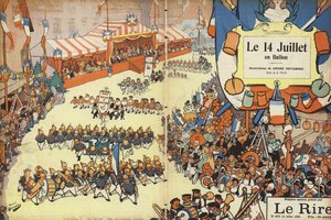 Bastille Dag parade, illustratie voor Le Rire