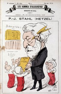 Portret-charge van Pierre Jules Hetzel die Stahl