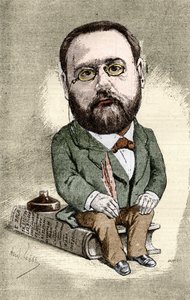 Portret van Emile Zola (1840-1902) Franse schrijver. Cartoon door André Gill voor de Illustere Wereld. door Andre Gill