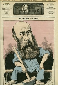 Portret van Henri Louis Tolain (1828-1897), Franse graveur en politicus. Omslag in 