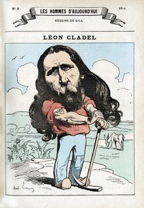Portret van Leon Cladel (1835-1892), Franse letterkundige. Karikatuur door Gill, Parijs. door Andre Gill