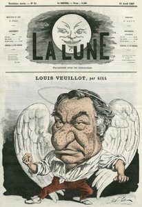 Portret van Louis Veuillot (1813-1883), Franse journalist en letterkundige. Cartoon door Gill, in 