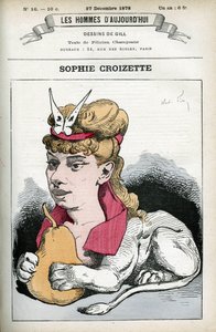 Portret van Sophie Croizette, Franse theateractrice. Karikatuur door Gill, Parijs. door Andre Gill
