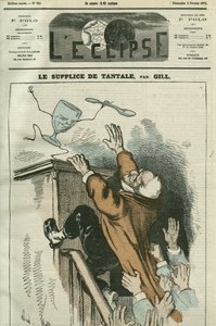 De kwelling van Tantalus, karikatuur van Adolphe Thiers, Franse staatsman door Andre Gill