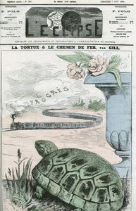 De schildpad en de spoorweg, een illustratie van de technologische vooruitgang van de spoorwegen. Omslag in 