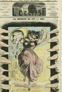 De oogst van 1872, in verwijzing naar de 5 miljard francs die Frankrijk aan Pruisen moest betalen. Omslag in 