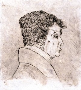 Andre Marie Ampere, zelfportret ca. 1805-1810 door Andre Marie Ampere