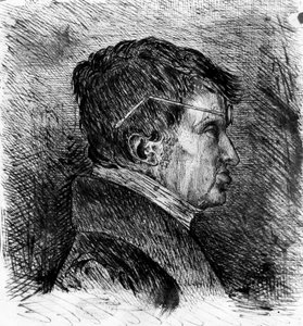 Zelfportret van Andre Marie Ampere 19e eeuw (gravure) door Andre Marie Ampere