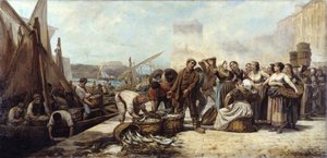 Aankomst van vissers in de Oude Haven van Marseille