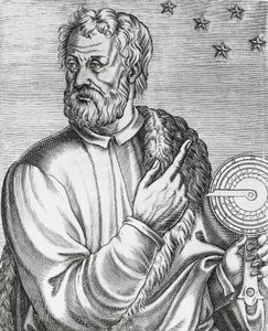 Portret van Christoffel Columbus, Italiaanse navigator, gravure uit Les Vrais portraits et Vies des Hommes illustres