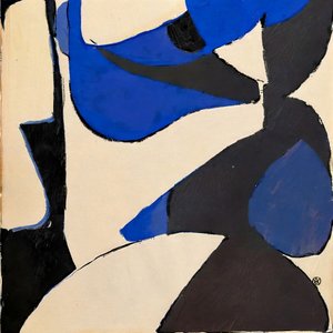 Abstracte blauw-zwarte vormen