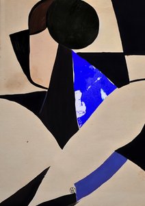 Zwart-blauwe abstracte vormen