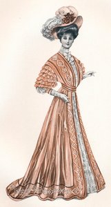 Een catalogusillustratie van een Edwardiaanse dame, ca. 1908 door Andre and Sleigh