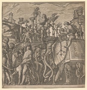 De Triomf van Julius Caesar: Olifanten die Fakkels Dragen door Andrea Andreani