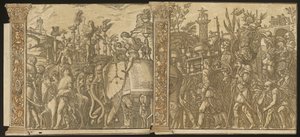 De triomf van Julius Caesar [nr. 5 en 6 plus 2 kolommen] door Andrea Andreani