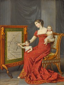 Prinses Augusta van Beieren met haar kinderen Josephine en Eugenie