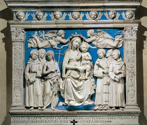 Madonna en Kind met Heiligen door Andrea Della Robbia