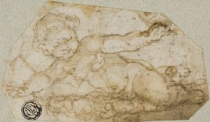 Putto met slinger door Andrea Lilio