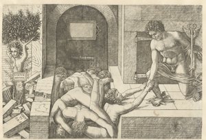 Mercurius als personificatie van Deugd red zielen bij voorgeborchte en Daphne verandert in boom