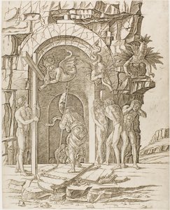 Afdaling in Limbo door Andrea Mantegna