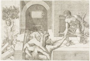 Onwetendheid en Mercurius door Andrea Mantegna