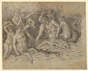 Strijd van de zeegoden door Andrea Mantegna