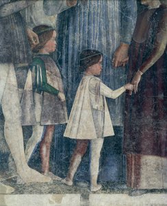 Sigismund en Francesco II Gonzaga, detail van de Ontmoetingsmuur door Andrea Mantegna door Andrea Mantegna
