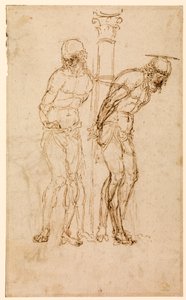 Studies voor Christus aan de Zuil (recto) (c.1460-65) door Andrea Mantegna