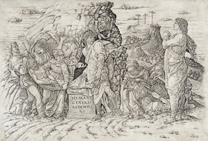 De graflegging door Andrea Mantegna