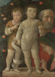 De Heilige Familie met Sint Jan, c. 1500 door Andrea Mantegna
