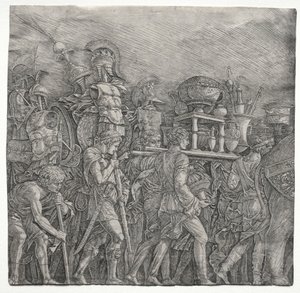 De Triomfen van Caesar: De Borstplaatdragers door Andrea Mantegna
