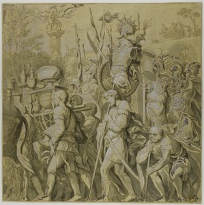 Triomfen van Julius Caesar: Canvas nr. VI door Andrea Mantegna