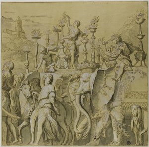 Triomfen van Julius Caesar: Canvas nr. V door Andrea Mantegna
