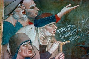 Fragment van een fresco dat de triomf van de dood toont
