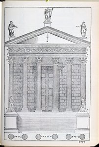 Opstand van de Tempel van Nimes, illustratie uit een facsimile kopie van 
