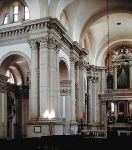Interieurzicht van het schip, 1566-80 door Andrea Palladio